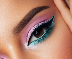 Colourful eye makeup look